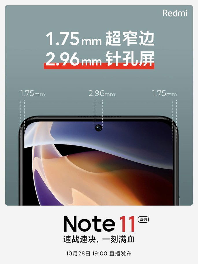 As medidas das margens e punch-hole no Redmi Note 11
