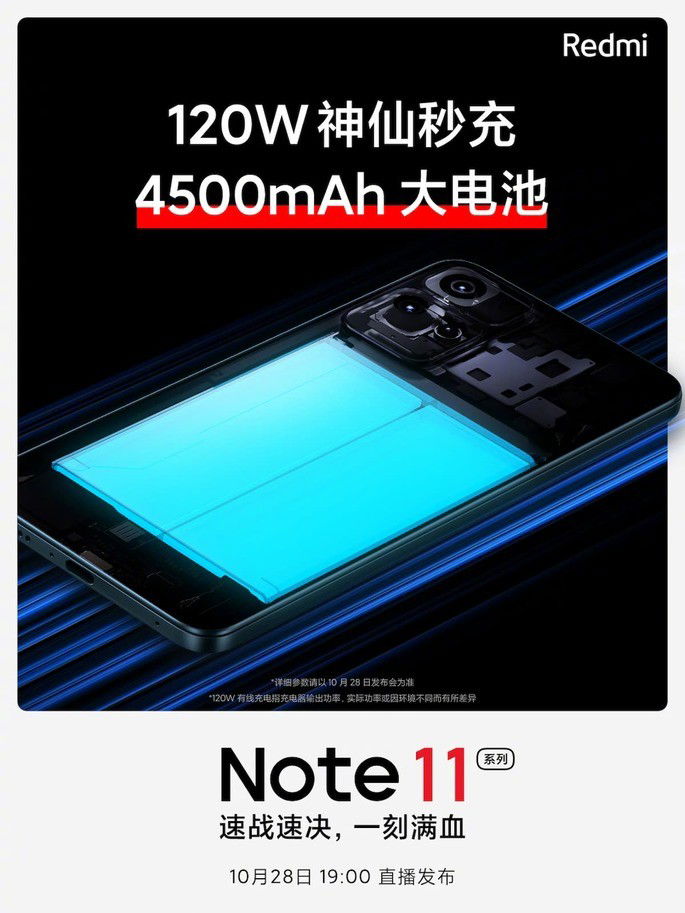 Xiaomi confirma carregamento de 120W na linha de smartphones Redmi Note 11