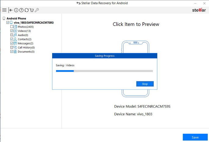 salvar Stellar Data Recovery for Android