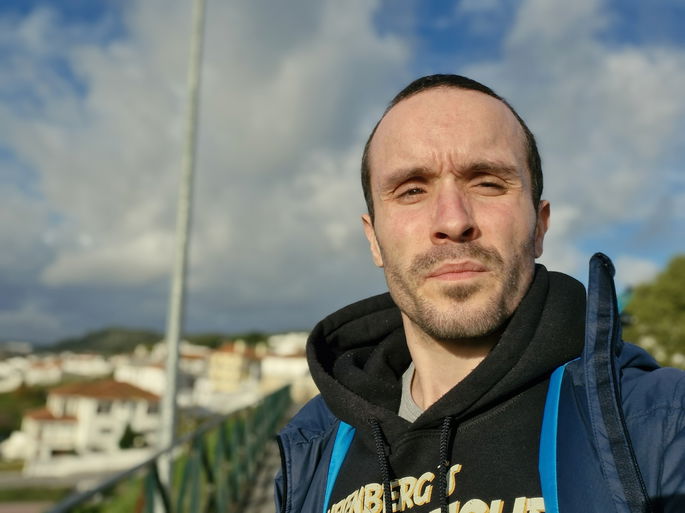 Câmara frontal em modo retrato