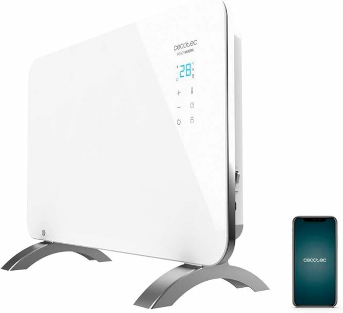 Cecotec Radiador elétrico de baixo consumo Ready Warm 6650 Crystal Connection. Wi-Fi, 1000 W