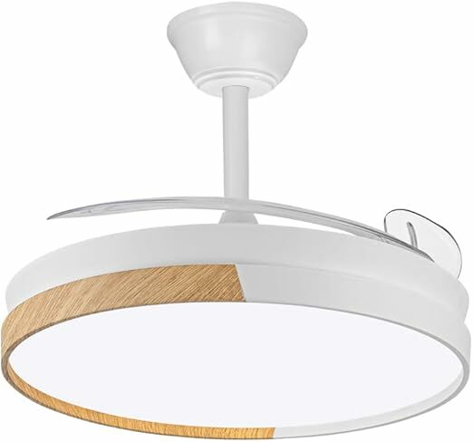 wonderlamp - Ventilador LED pás dobráveis arpino branco