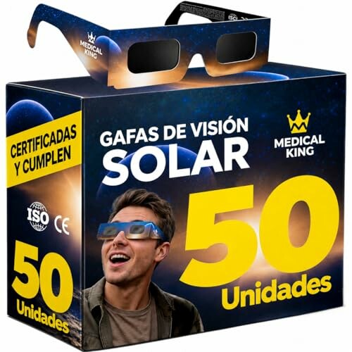 50 Gafas Eclipse Solar Homologadas ISO 12312-2