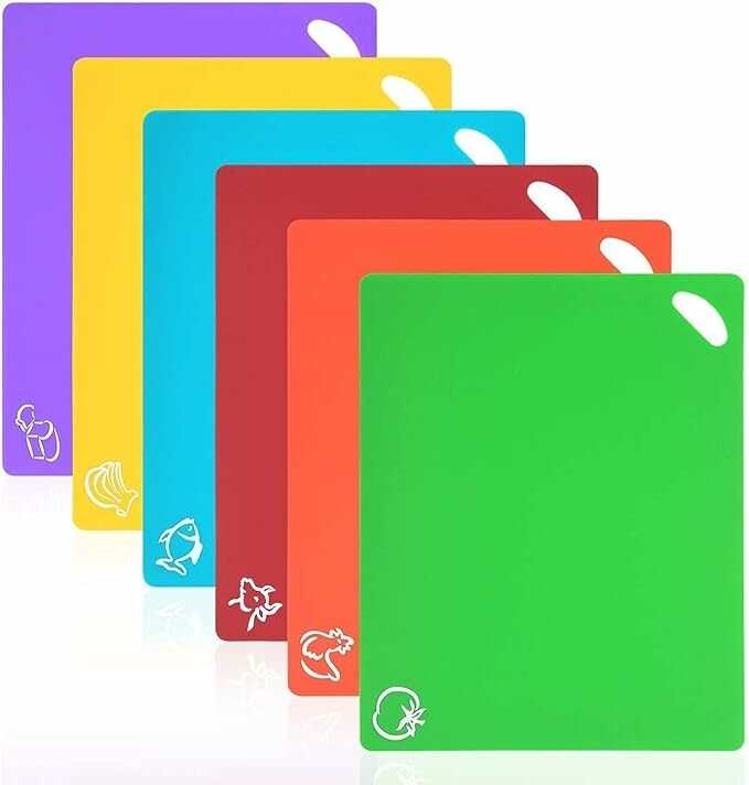 Vicloon Tábuas de corte de plástico, conjunto de 6 tábuas