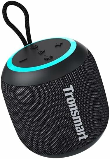 Tronsmart T7 Mini altifalante portátil Bluetooth 5.3, 15 W, 18 horas de reprodução, som Stereo 360°, resistente à água IPX7, para casa, ar livre, viagens, preto