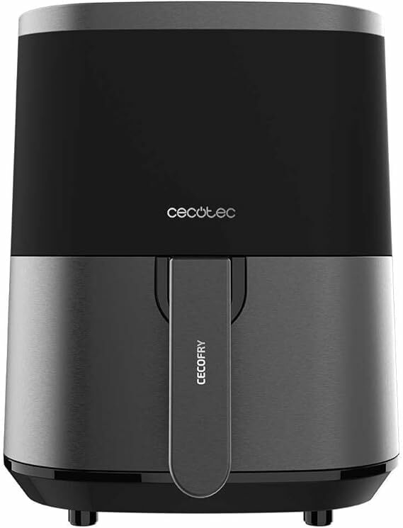Cecotec Frigideira de ar sem óleo de 4 l, Cecofry Fantastik Inox 4000 Air Fryer 1400 W, compacta, painel de controlo tátil, 9 menus, tecnologia PerfectCook, 80-200 graus C