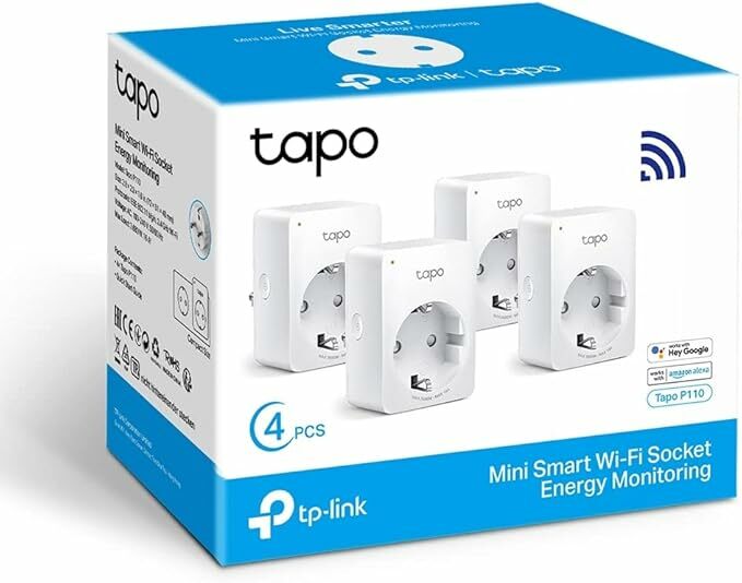 Tapo P110 (4 pacotes), mini tomada inteligente Wi-Fi