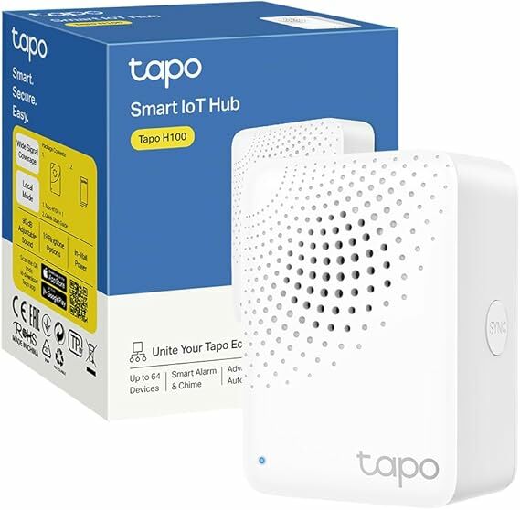 TP-Link Tapo H100 Smart Hub com 19 tons, controlo inteligente centralizado casa, ligação para WiFi até 64 dispositivos