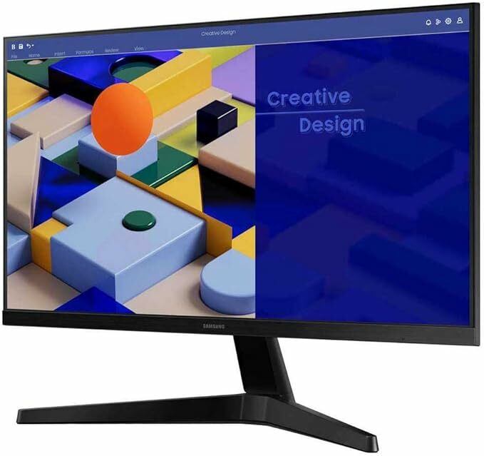 Samsung LS24C312EAUXEN Monitor FullHD de 24" (1920 x 1080, 16:9, 75 Hz, 5 ms, design sem bordas, LED, painel IPS, AMD FreeSync, modo olho saver, Flicker Free), preto