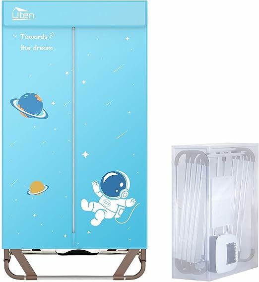 Uten Secador de roupa el&eacute;trica port&aacute;til 1,4 m, 1500 W secador dobr&aacute;vel, instala&ccedil;&atilde;o e armazenamento r&aacute;pido