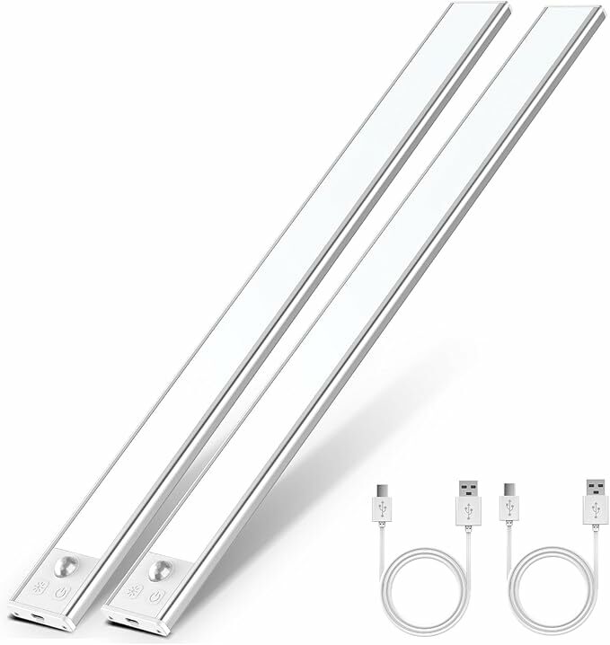 OUILA Luz de armário com sensor de movimento 6500 K recarregável luz noturna