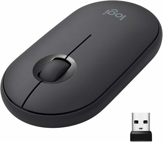 Logitech Pebble rato sem fio, Bluetooth ou 2,4 GHz com recetor Unifying, rato com clique silencioso para portátil
