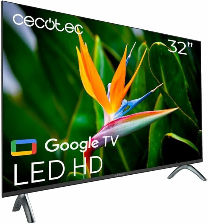 Cecotec Smart TV, televisão LED de 32 polegadas resolução HD A4 série ALH40032S. Sistema operativo Google TV