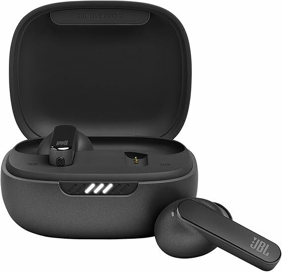 JBL Live Pro 2 TWS Auriculares In Ear Bluetooth com cancelamento de ruído, bateria 40 h, 6 microfones, controlo tátil, resistente à água IPX5, Dual Connect & Sync, cor preta