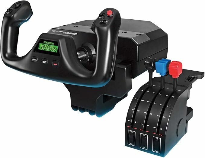 Logitech G Saitek Pro Flight Yoke Alavanca de comandos e quadrante de aceleração para simulação de voo
