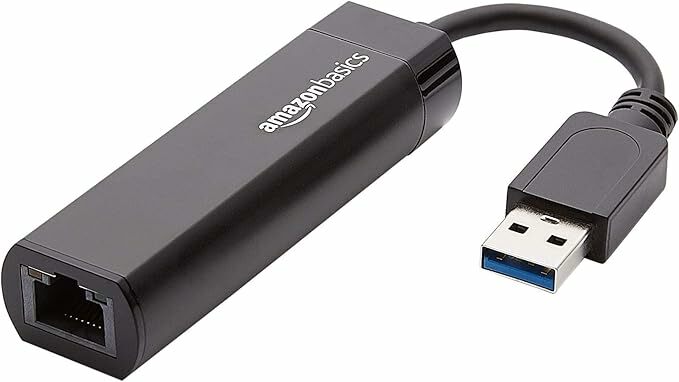 Amazon Basics Adaptador de USB 3.0 para Internet 10/100/1000 Gigabit Ethernet preto