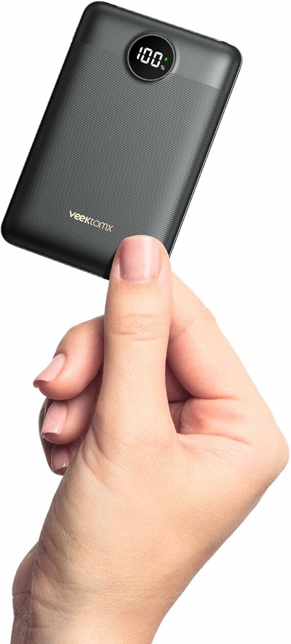 VEEKTOMX Mini bateria externa de carregamento rápido 10000 mAh, Power Bank 22,5 W