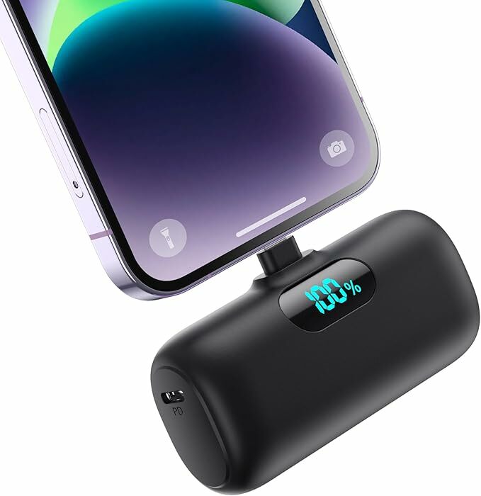 Mini carregador portátil para iPhone, [Upgraded] 5000 mAh Power Bank