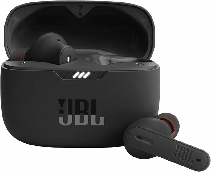 JBL TUNE 230NC TWS Auriculares sem fios In Ear True Wireless Bluetooth IPX4 com microfone incorporado para música, desportos e chamadas, bateria de até 40 h, estojo de carregamento, preto