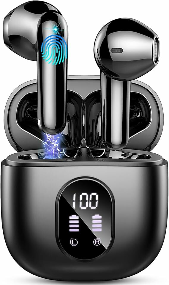 Auriculares sem fios, auriculares Bluetooth 5.3 HiFi estéreo, 50H