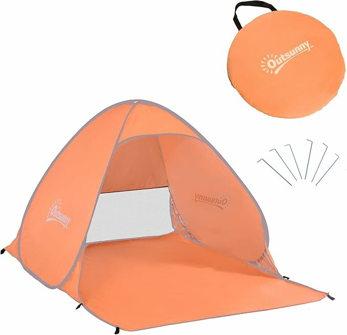 Outsunny Tenda de praia para 2-3 pessoas Pop-Up instantâneo e portátil