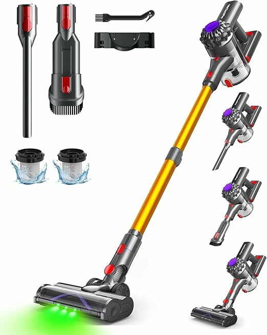 VACTechPro V15 Aspirador sem cabo, 35 kPa aspirador de mão, 6 em 1