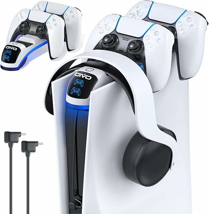 OIVO Carregador comando PS5 com suporte para auricular