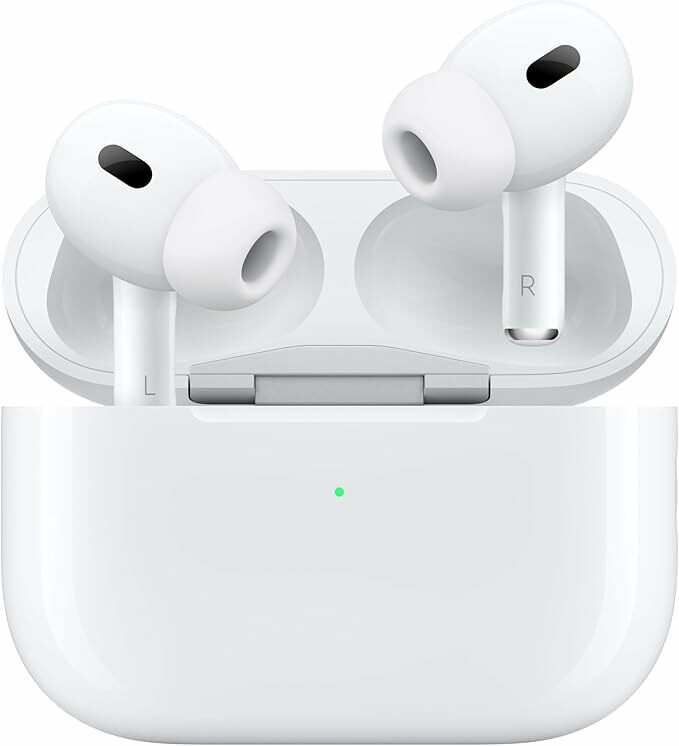 Apple AirPods Pro 2 Auriculares sem fios, auriculares Bluetooth, cancelamento ativo de ruído, aparelho auditivo, modo som de alta fidelidade, carregamento USB C