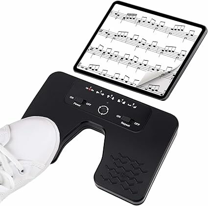 Bluetooth Page Turner Pedal smartphones e tablets recarregáveis pedais musicais (clássicos)