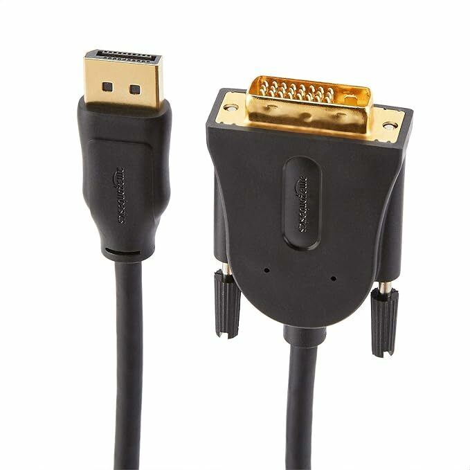 Amazon Basics Cabo DisplayPort para DVI, 0,9 m, preto