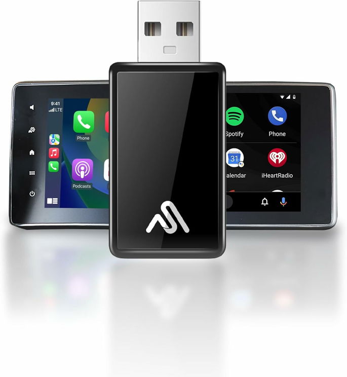 AutoSky Adaptador sem fios Carplay e Android Auto