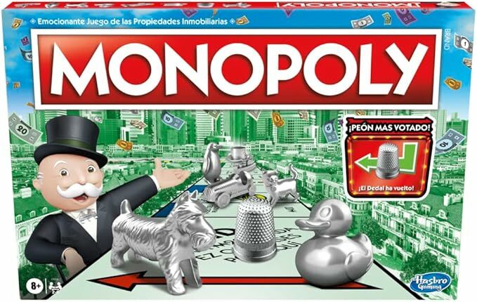 Hasbro Gaming - Jogo Monopoly, jogo de tabuleiro clássico para a família de 2 a 6 jogadores, para crianças a partir de 8 anos