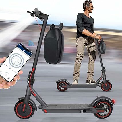 Scooter elétrico com motor de 350 W, velocidade máxima de 25 km/h, autonomia 30 km, patins elétricos