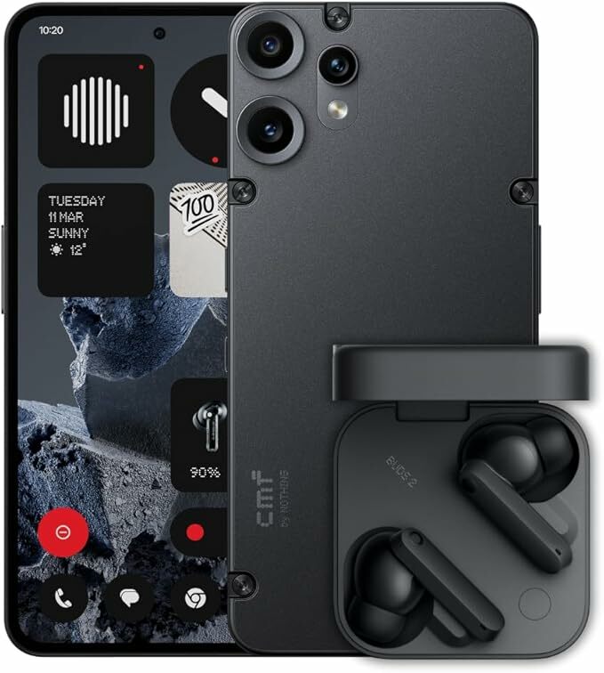 CMF Phone 2 Pro 128 GB preto, Smartphone 5G com câmara 50 MP + CMF Buds 2 cinzento escuro incluído