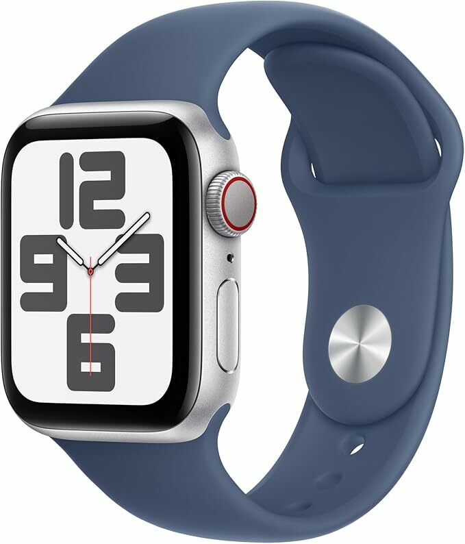 Apple Watch SE de 2.ª geração GPS Cellular Smartwatch com caixa de alumínio em prata de 40 mm