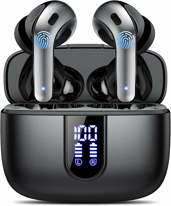 Auriculares sem fios Bluetooth, auriculares Bluetooth 5.3, 4 Mic com redução de ruído ENC