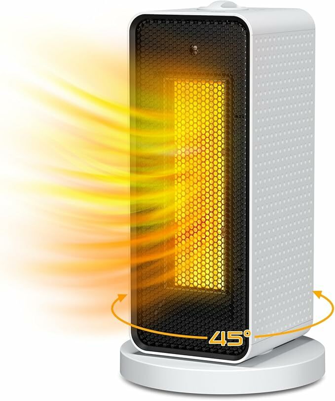 Qoosea Aquecedor baixo consumo 1200 W aquecedor elétrico aquecedor baixo consumo casa de banho de ar 3 configurações de calor