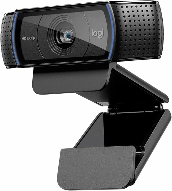 Logitech C920s HD Pro Webcam Full HD 1080p, 30fps, videochamadas, &aacute;udio n&iacute;tido, corre&ccedil;&atilde;o de ilumina&ccedil;&atilde;o autom&aacute;tica, tampa de privacidade, Skype, Zoom, FaceTime, Hangouts, ideal para computador PC, Mac, port&aacute;til, Tablet, XBox