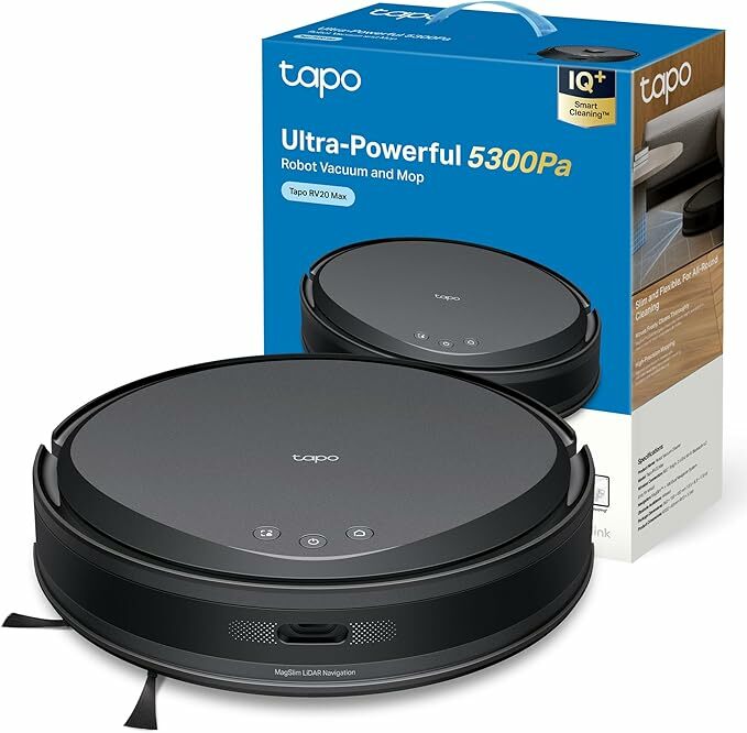 Tapo RV20 MAX Robot aspirador e esfregona 4 em 1, ultra sucção 5300Pa