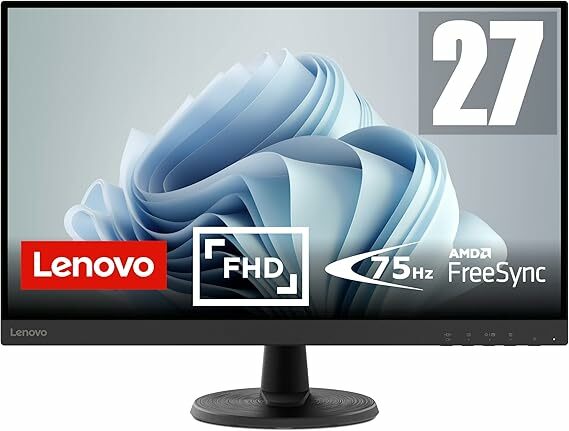 Lenovo D27-45 - Monitor FullHD de 27" (VA, 75Hz, 4 ms, HDMI, VGA, cabo HDMI, FreeSync)