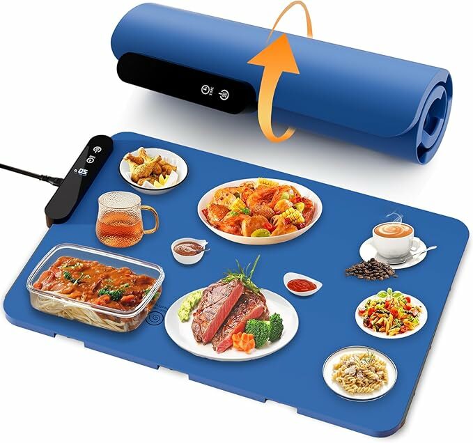 Clique para ver a vista completa        Gamexop Bandeja de aquecimento elétrica, bandeja aquece pratos com 5 temperaturas