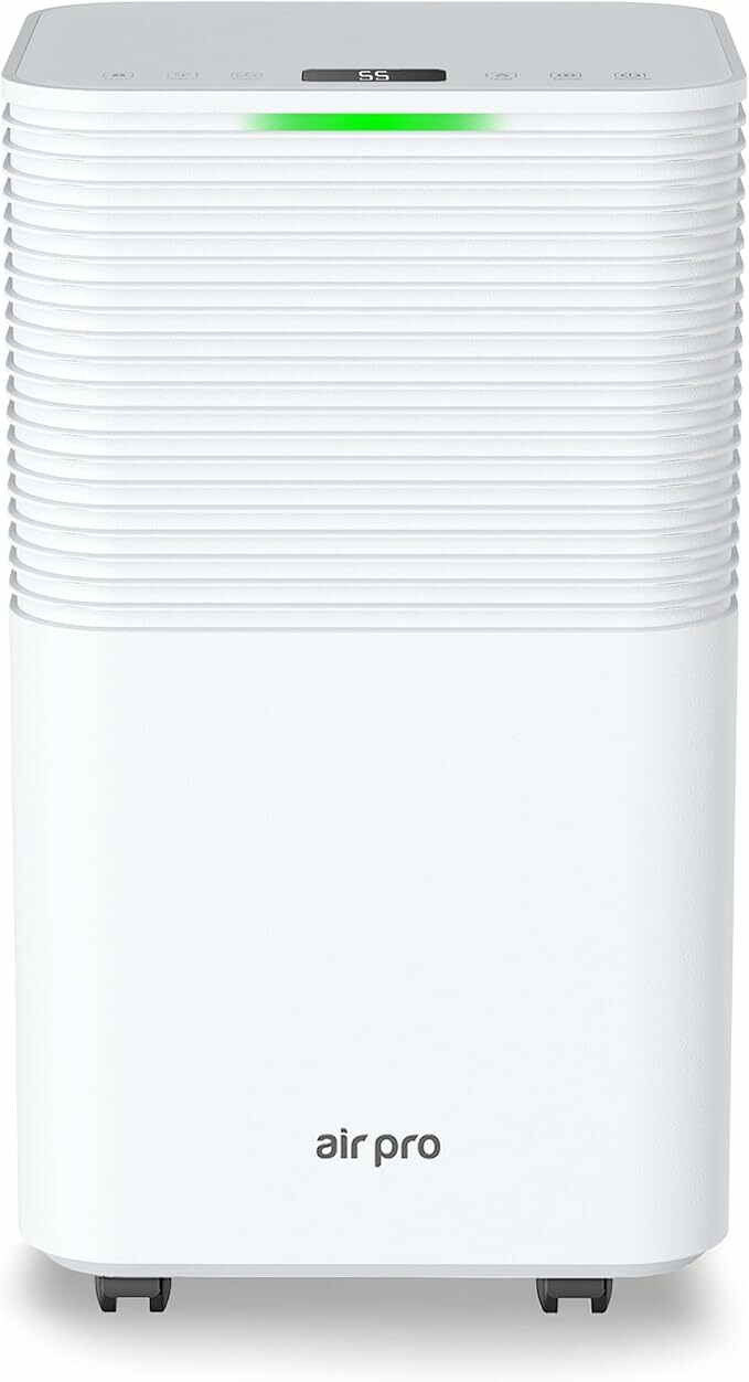 Air Pro Deshumidificador digital 12 l/dia - grande depósito de 2 litros, modo de repouso, temporizador de 24 horas para secagem de roupas