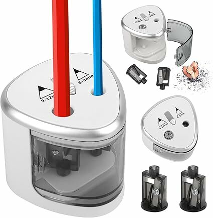 Apontador elétrico, lápis elétrico e com pilhas