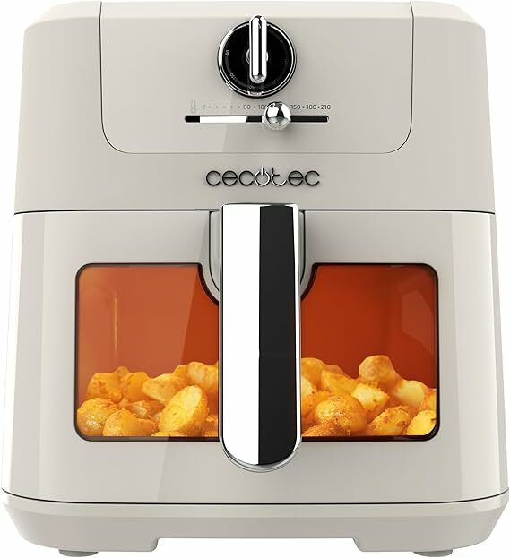 Cecotec Frigideira de ar sem óleo de 5 l com janela Air Fryer Cecofry Antique 5000 Window. 1500 W, Digital, área de cozinha de 5 l e tecnologia PerfectCook