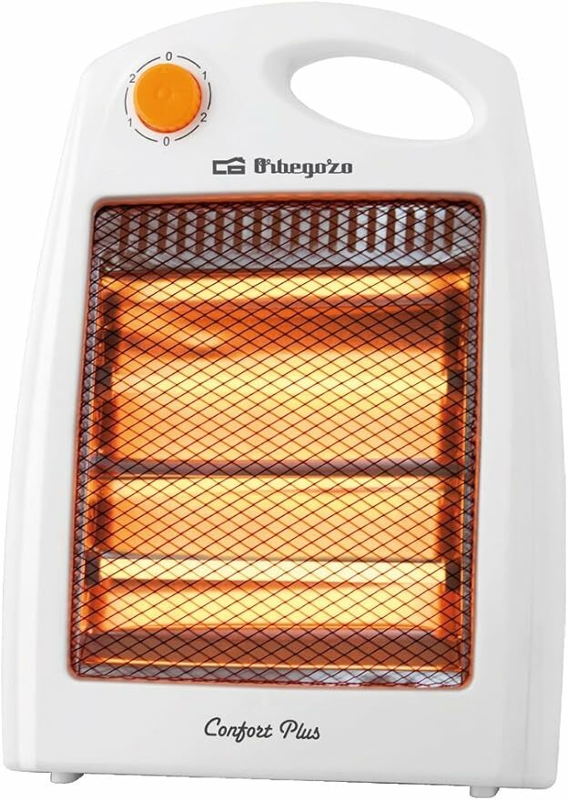 Orbegozo BP 5007 Aquecedor de quartzo com 2 níveis de potência, 400 W e 800 W, design em cor branca