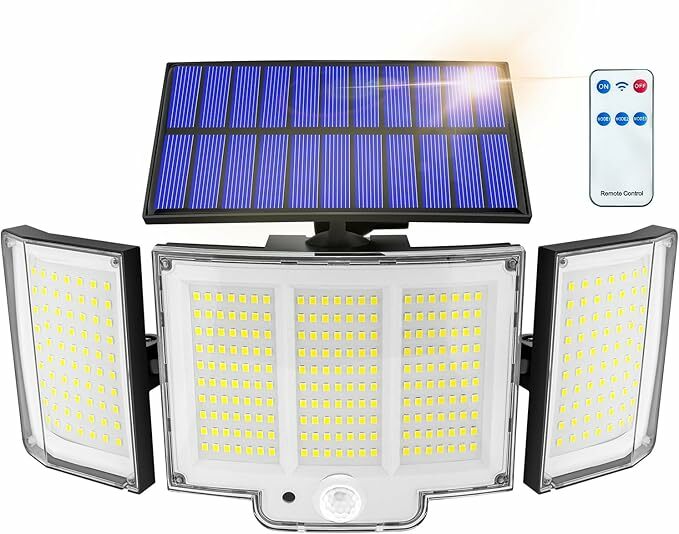 Haokiang Luzes solares exteriores 1 pack 348 LED