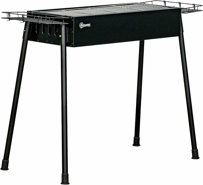 Outsunny Churrasco de carbono com 2 grelhas de aço inoxidável