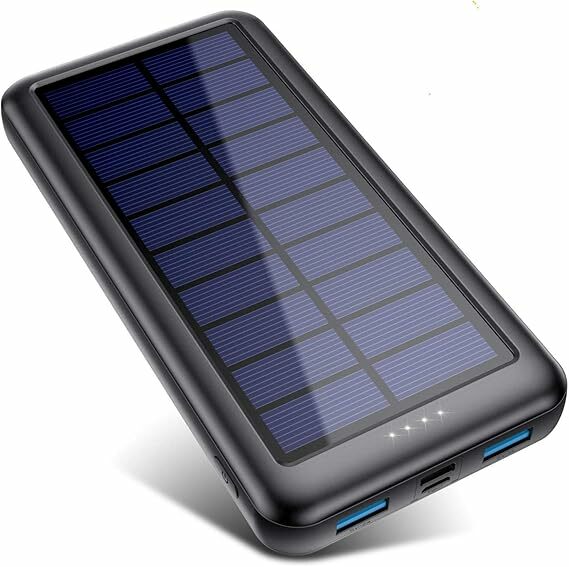 Feob Carregador solar 26800 mAh, Power Bank Solar [3 entradas e 2 saídas]
