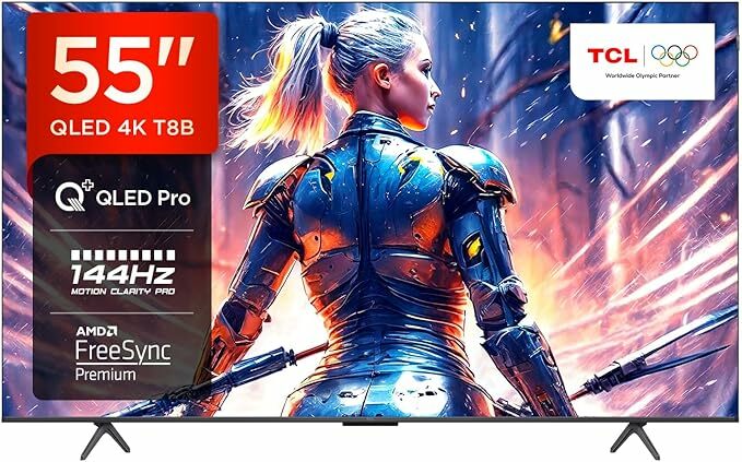 TCL 55T8B Gaming TV Onkyo QLED Pro de 55" e 144 Hz, 4K ultra HD