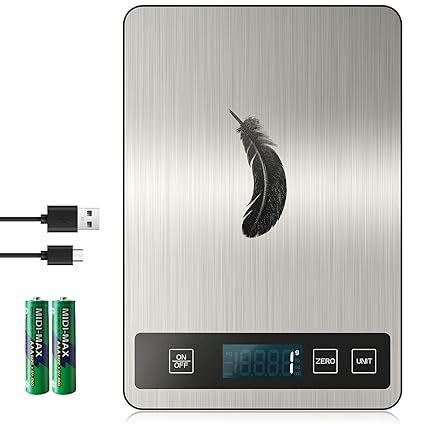 Balança de cozinha digital de, balança de cozinha USB C de aço inoxidável